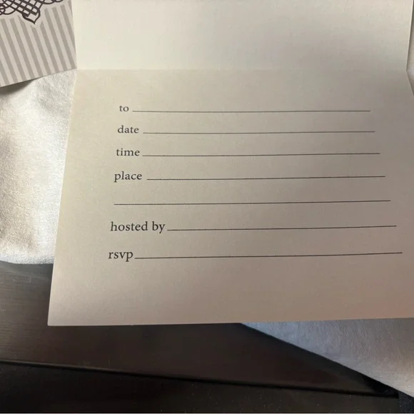 STRIPED GREY INVITATION SET - Picture 5 of 5